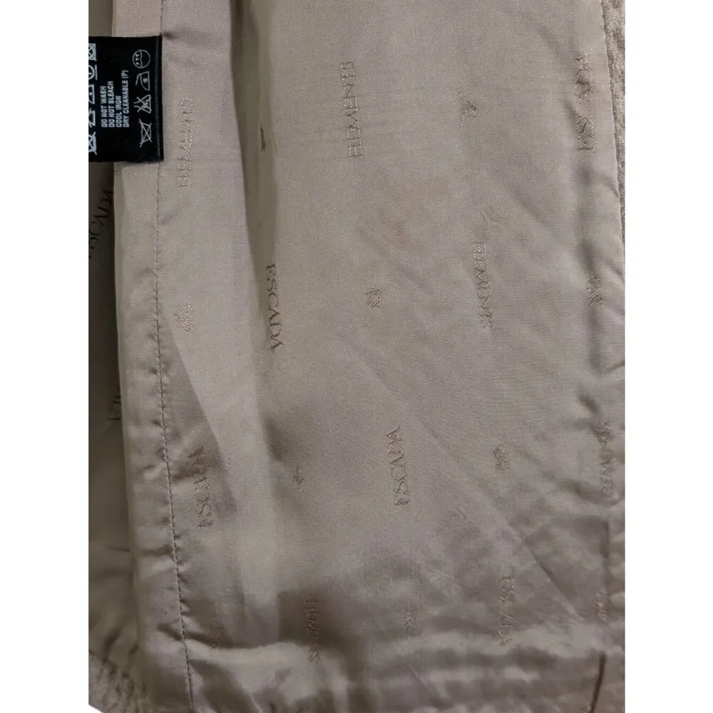 Escada Elements Taupe Diamond Quilted Cashmere Jacket Size 34 US Small